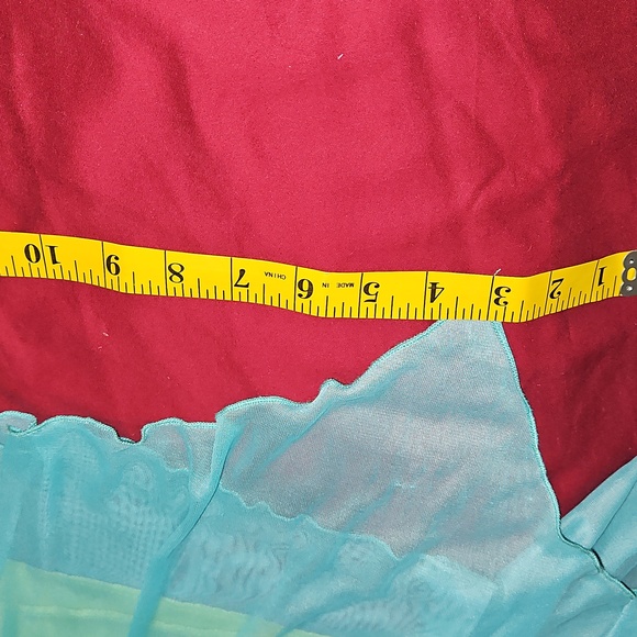 Elegant Light Blue and Green Dress with Floral Accent - Picture 10 of 14